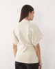 Pretty Lavish Pretty Lavish open sleeve hardware detail wrap jacket in cream-White - 4