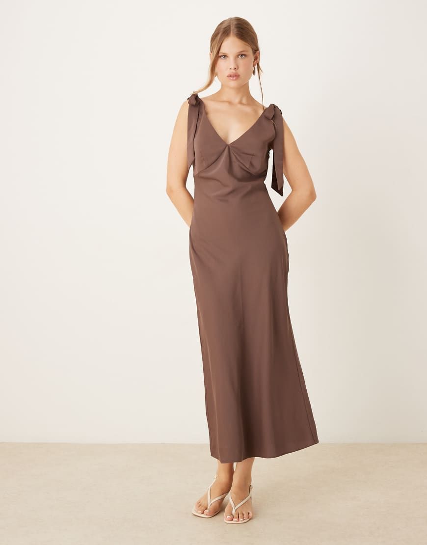 pretty lavish brown dress US Size:18w soft fabrication Pnina Tornai LOVE BY SwatchStyle:ValoryMaxiDressLinen