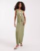 Pretty Lavish Pretty Lavish pointelle longline vest with floral brooches in green - part of a set - 2