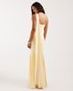 Pretty Lavish Pretty Lavish Porto matte satin one shoulder scarf neck maxi dress in lemon-Yellow - 4