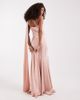 Pretty Lavish Pretty Lavish Porto matte satin one shoulder scarf neck maxi dress in peachy blush-Orange - 1