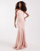 Pretty Lavish Pretty Lavish Porto matte satin one shoulder scarf neck maxi dress in peachy blush-Orange - 2
