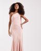Pretty Lavish Pretty Lavish Porto matte satin one shoulder scarf neck maxi dress in peachy blush-Orange - 4