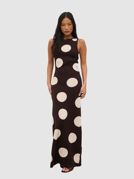 Pretty Lavish Pretty Lavish Sarover Polka Maxi Knit Dress