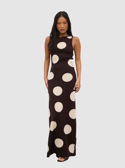 Pretty Lavish Pretty Lavish Sarover Polka Maxi Knit Dress