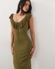 Pretty Lavish Pretty Lavish Sascha knit ruffle trim cami sweetheart neck maxi dress in olive green - 2