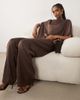 Pretty Lavish Pretty Lavish satin drawstring pants in chocolate-Brown - 1