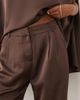 Pretty Lavish Pretty Lavish satin drawstring pants in chocolate-Brown - 4