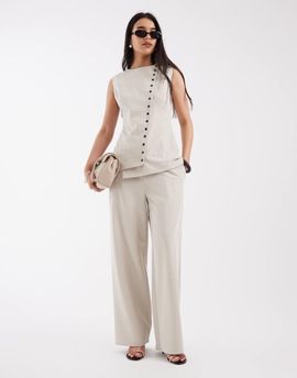 Pretty Lavish Pretty Lavish tailored pants in stone - part of a set-Neutral