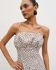 Pretty Lavish Pretty Lavish Zaria corset detail maxi dress in cream and brown polka dots-White - 3