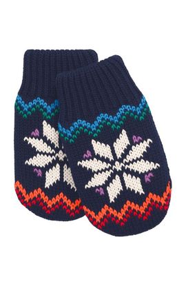 Primary Primary Baby Fleece-Lined Snowflake Fair Isle Mittens