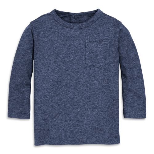 Primary Primary Baby Heathered Long Sleeve Pocket Tee