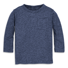 Primary Primary Baby Heathered Long Sleeve Pocket Tee