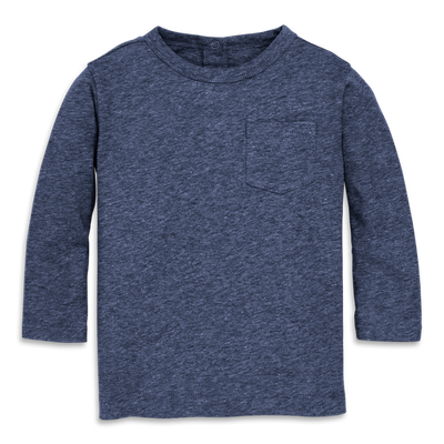 Primary Primary Baby Heathered Long Sleeve Pocket Tee
