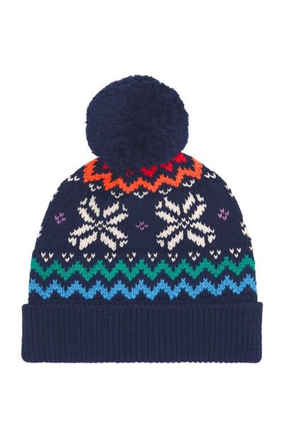 Primary Primary Baby Rainbow Snowflake Fair Isle Beanie