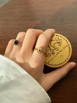 Primaute 14K Gold-Plated Onyx Accent Ring
