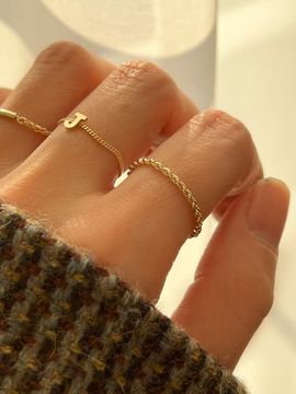 Primaute 14K Gold Rope Line Ring