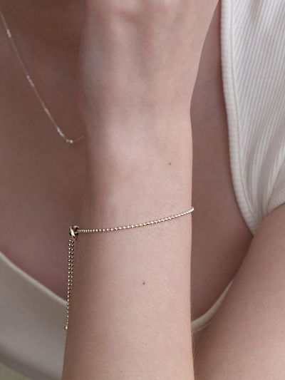 Primaute Brass Delicate Ball Chain Round Bracelet