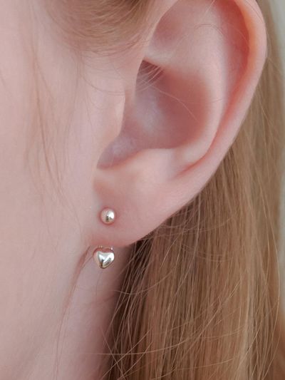 Primaute Circle Drop Heart Earring