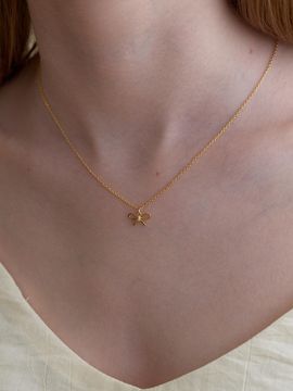 Primaute Delicate Dainty Ribbon Cubic Necklace