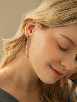 Primaute Drop Rice Pearl Earring