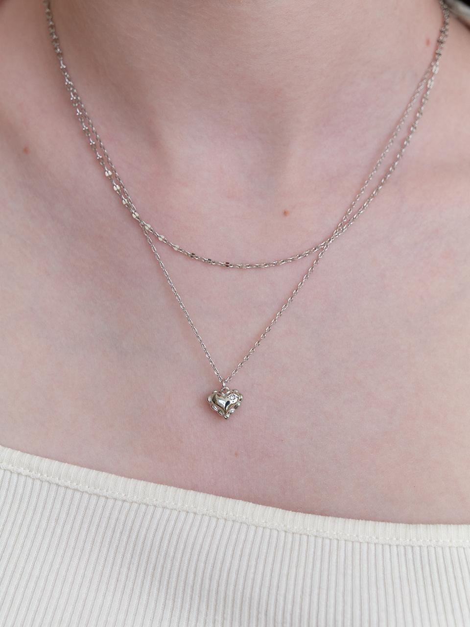 Primaute Frill Heart Layered Necklace