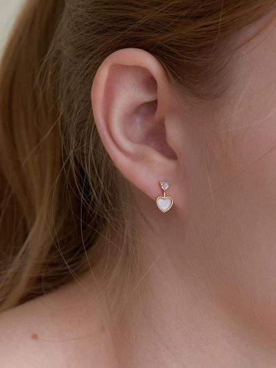 Primaute heart drop earring