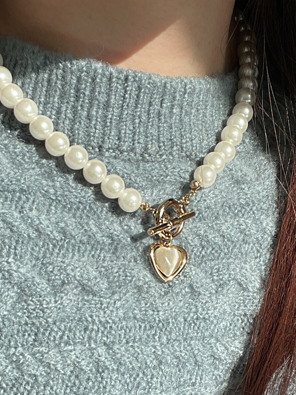 Primaute Heart Pearl Necklace
