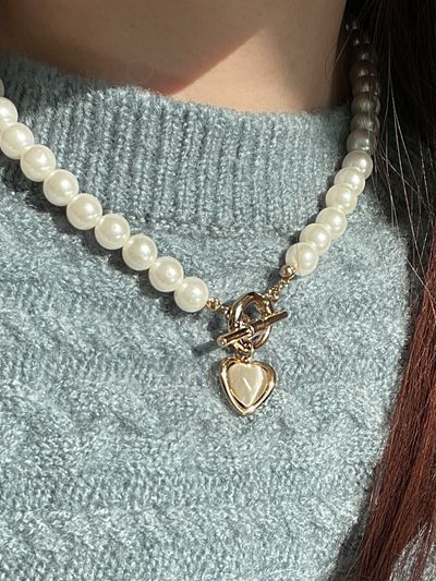 Primaute Heart Pearl Necklace