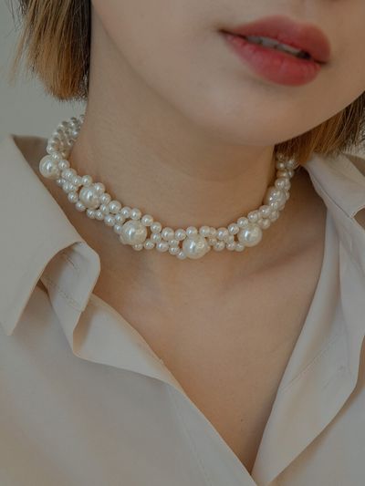 Primaute PEARL FLOWER CHOKER