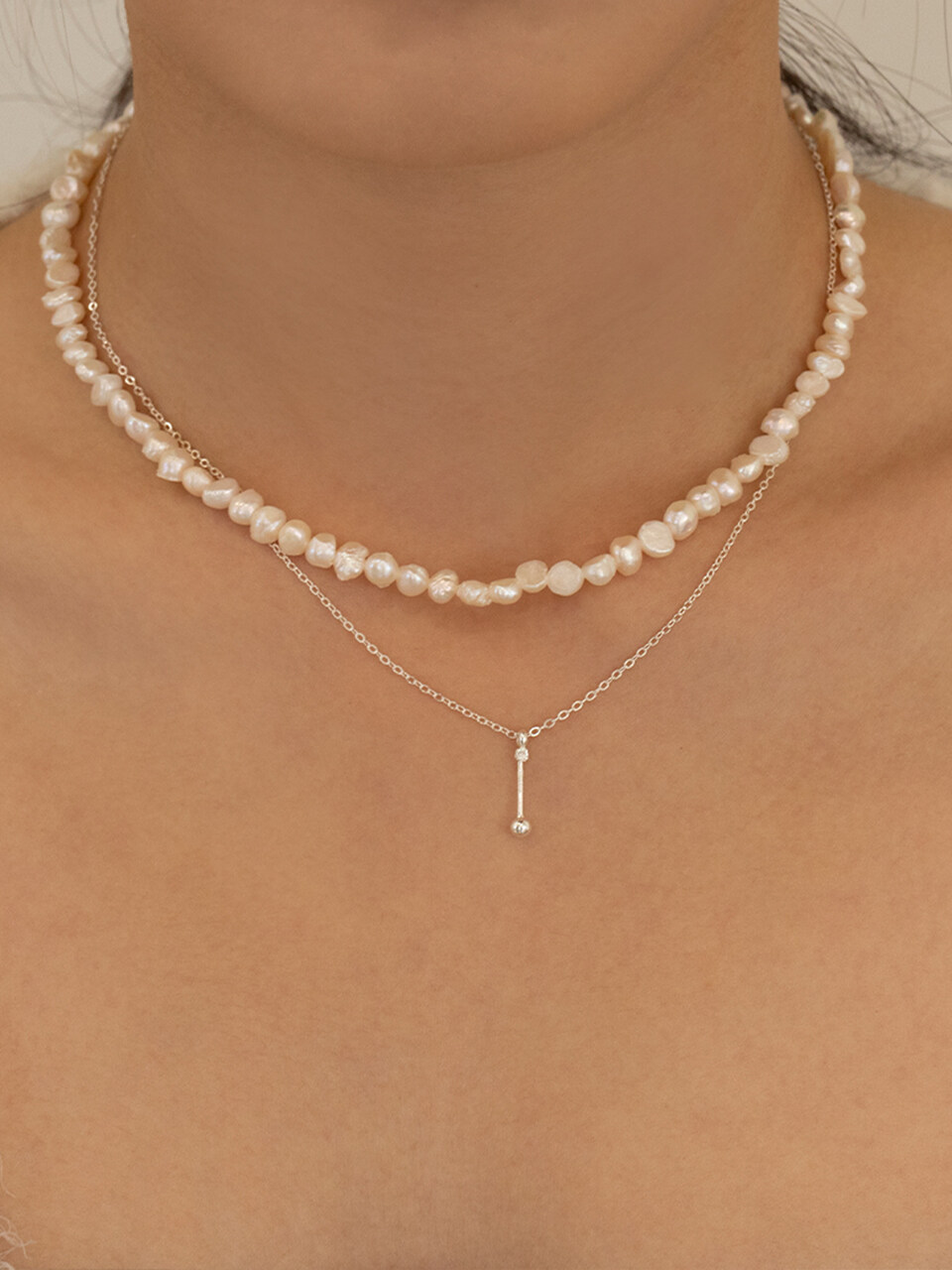 Primaute Pebble Pearl Necklace