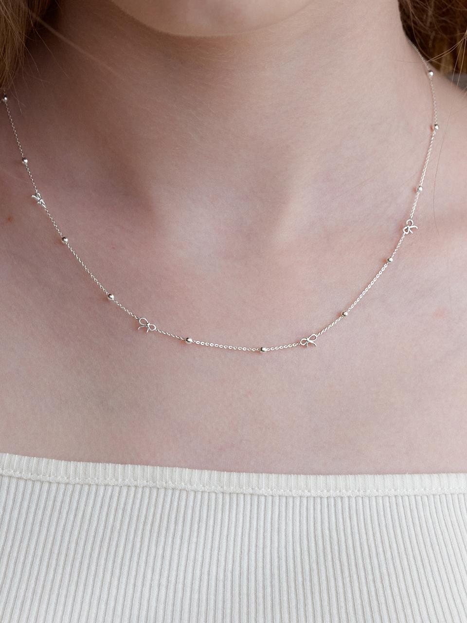 Primaute Ribbon Ball Chain Necklace