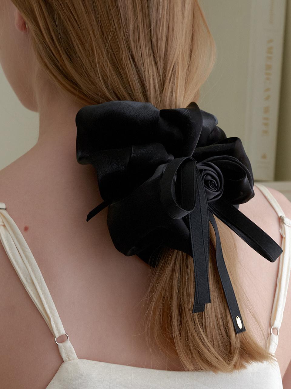 Primaute Rose Chiffon Ribbon Scrunchie