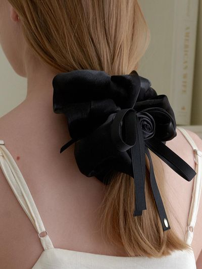 Primaute Rose Chiffon Ribbon Scrunchie