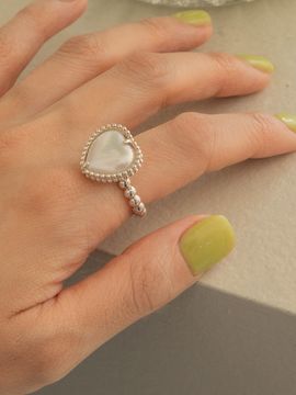 Primaute [SILVER925] Heart Pearl Ring
