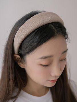 Primaute Wide Glitter Handcrafted Hairband [Beige]