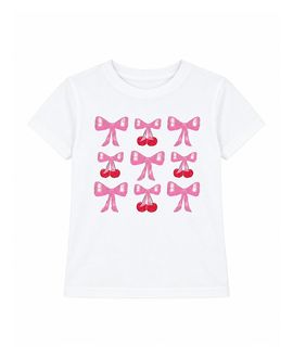 Prince Peter Collection Prince Peter Collection Girls' Bows and Cherries Grid Crew Tee