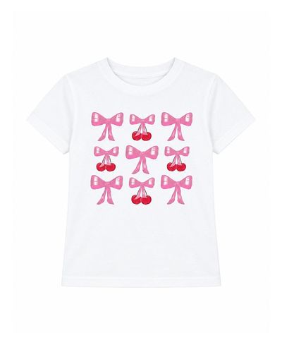 Prince Peter Collection Prince Peter Collection Girls' Bows and Cherries Grid Crew Tee