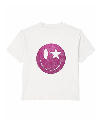 Prince Peter Collection Prince Peter Collection Girls' Happy Face Fuchsia Crew Tee