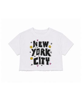 Prince Peter Collection Prince Peter Collection Girls' Ny City Doodle Distressed Crop Top