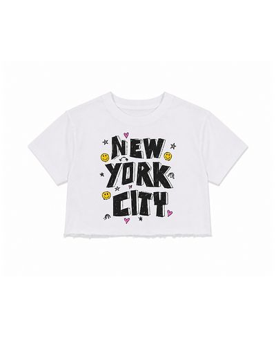 Prince Peter Collection Prince Peter Collection Girls' Ny City Doodle Distressed Crop Top
