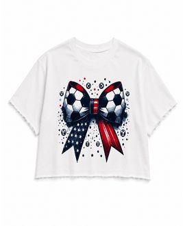 Prince Peter Collection Prince Peter Collection Girls' Usa Soccer Bow Crop Top