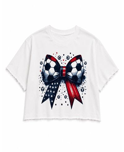 Prince Peter Collection Prince Peter Collection Girls' Usa Soccer Bow Crop Top