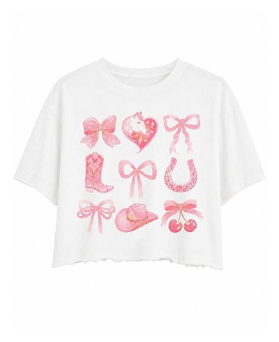 Prince Peter Collection Prince Peter Collection Girls' Western Bows Gfx Distressed Crop Top