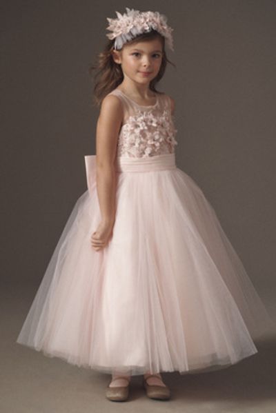 Princess Daliana Pink 3D Floral Bloom Flower Girl Dress