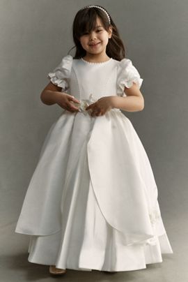 Princess Daliana Puff-Sleeve Flower Girl Ball Gown