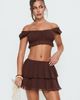 Princess Polly Ackee Tiered Mini Skort Brown - 1