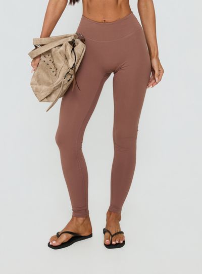 Princess Polly Active Peak Performance Active Leggings Clay