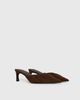Princess Polly Admiration Pointed Toe Faux Suede Heels Brown - 1