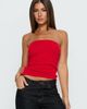 Princess Polly Aubrialla Strapless Top Red - 1